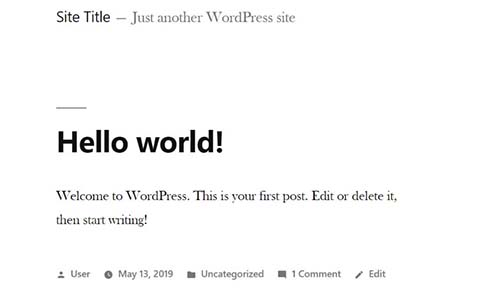 wordpress-front-default-page-design